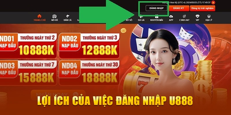 Đăng nhập U888 để tận hưởng dịch vụ tuyệt vời của nhà cái